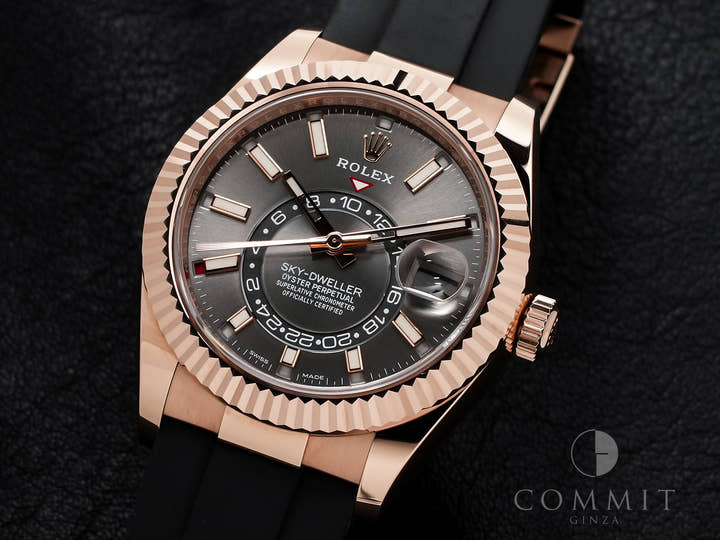 ロレックス スカイドゥエラー Ref.326235 エバーローズゴールド スレート文字盤 オイスターフレックス