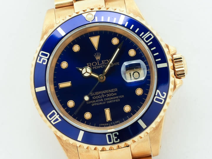 Rolex Submariner Date Ref. 16618 Yellow Gold Blue Dial