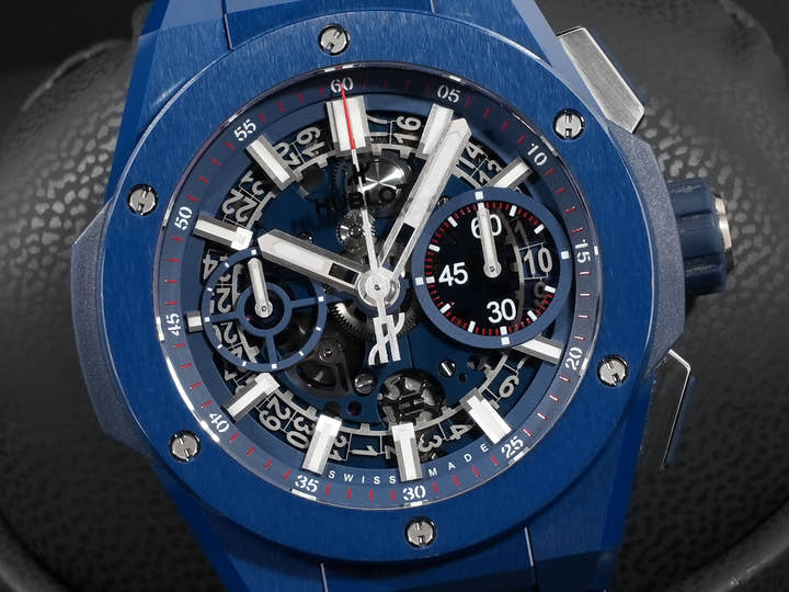 ウブロ ビッグバン インテグレーテッド ブルーセラミック Ref.451.EX.5123.EX スケルトン文字盤 美中古 62cikfcz