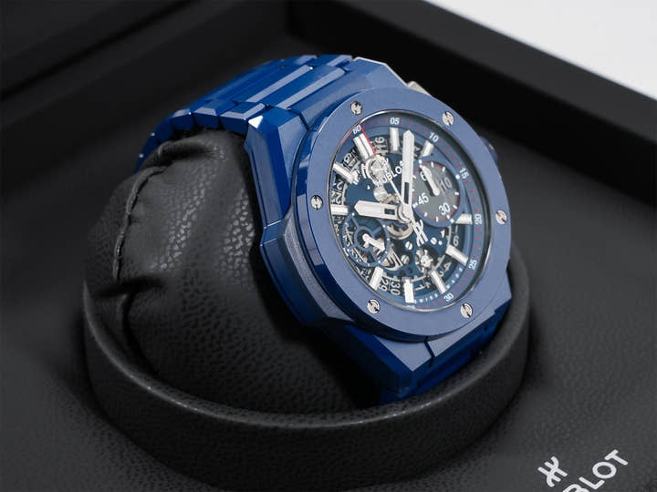 ウブロ ビッグバン インテグレーテッド ブルーセラミック Ref.451.EX.5123.EX スケルトン文字盤 美中古 62cikfcz