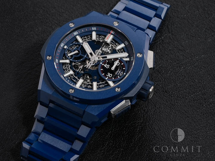 ウブロ ビッグバン インテグレーテッド ブルーセラミック Ref.451.EX.5123.EX スケルトン文字盤 美中古 62cikfcz