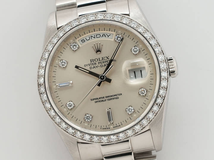 ロレックス デイデイト Ref.18346A プラチナ シルバー文字盤