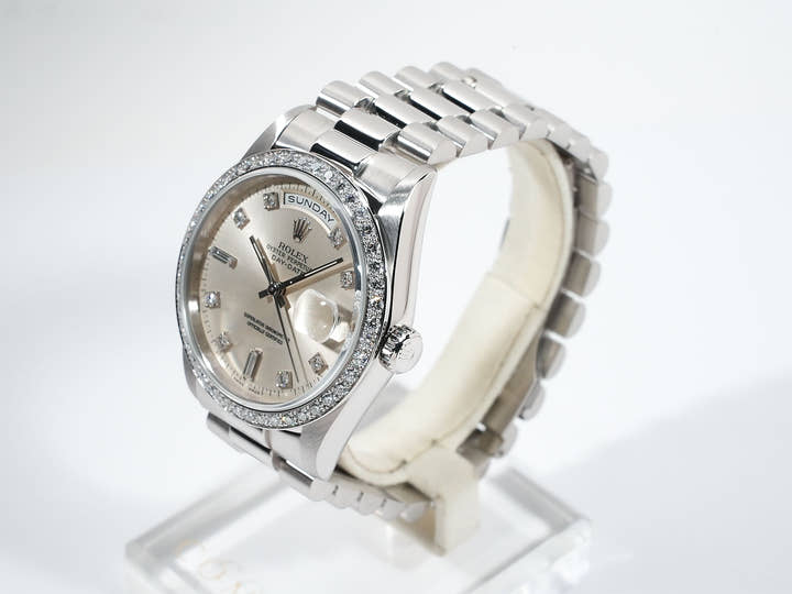 ロレックス デイデイト Ref.18346A プラチナ シルバー文字盤