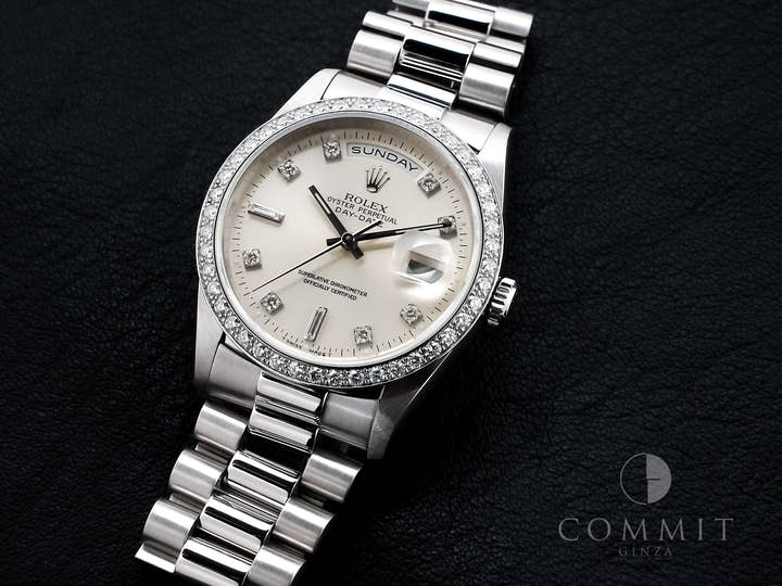 ロレックス デイデイト Ref.18346A プラチナ シルバー文字盤