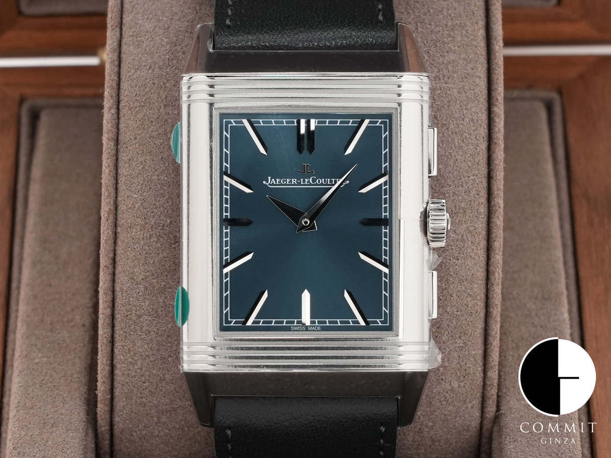 ジャガールクルト レベルソ トリビュート クロノグラフ Ref.Q389848J ブルーグレー/スケルトン文字盤 未使用 2288cpdr