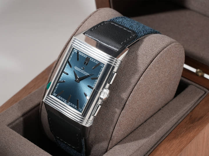 ジャガールクルト レベルソ トリビュート クロノグラフ Ref.Q389848J ブルーグレー/スケルトン文字盤 未使用 2288cpdr