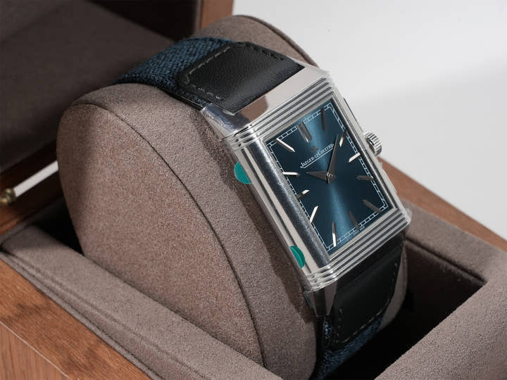 ジャガールクルト レベルソ トリビュート クロノグラフ Ref.Q389848J ブルーグレー/スケルトン文字盤 未使用 2288cpdr