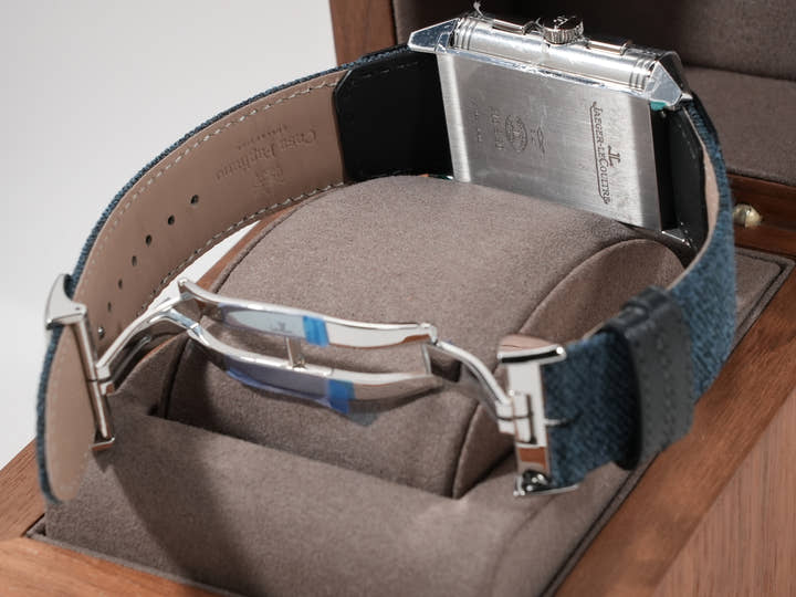 ジャガールクルト レベルソ トリビュート クロノグラフ Ref.Q389848J ブルーグレー/スケルトン文字盤 未使用 2288cpdr