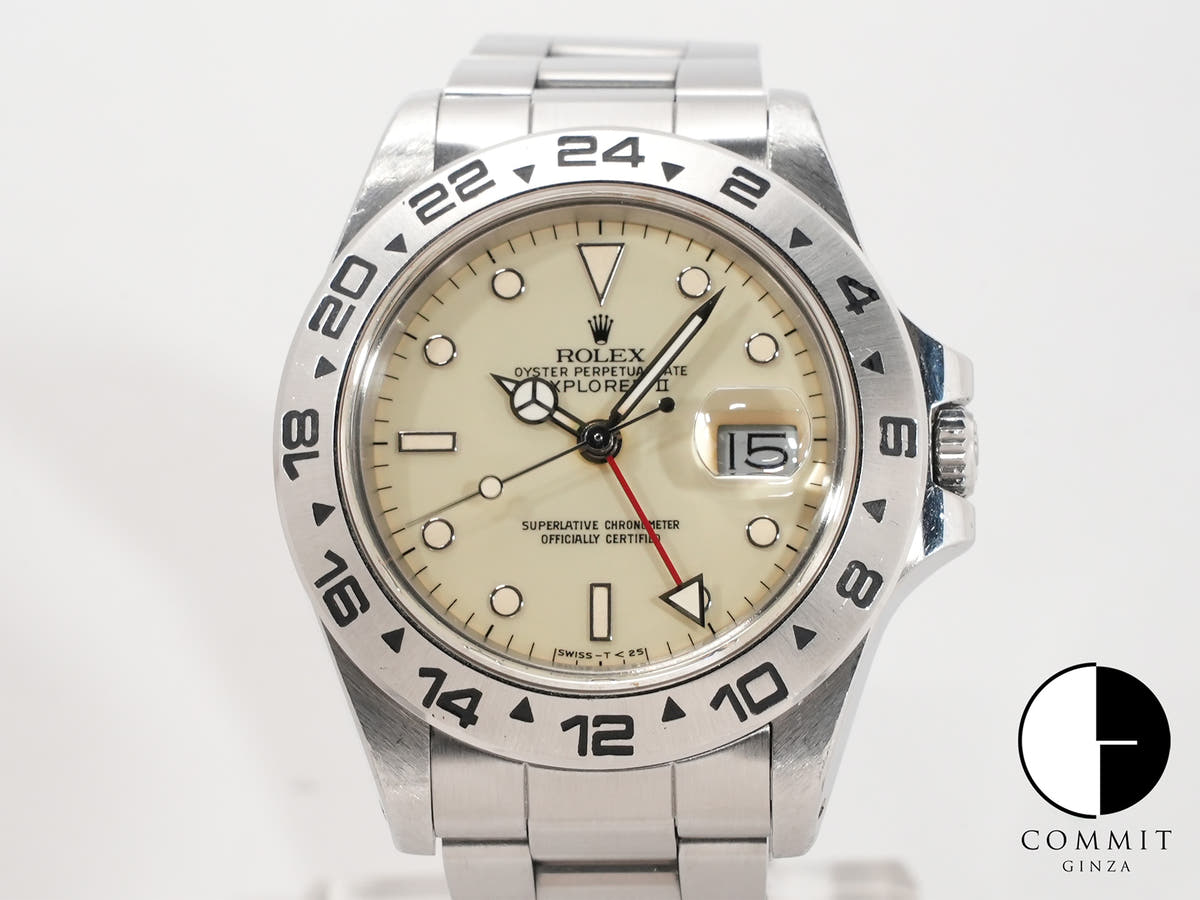 ロレックス エクスプローラーII Ref.16550 ステンレススチール アイボリー文字盤