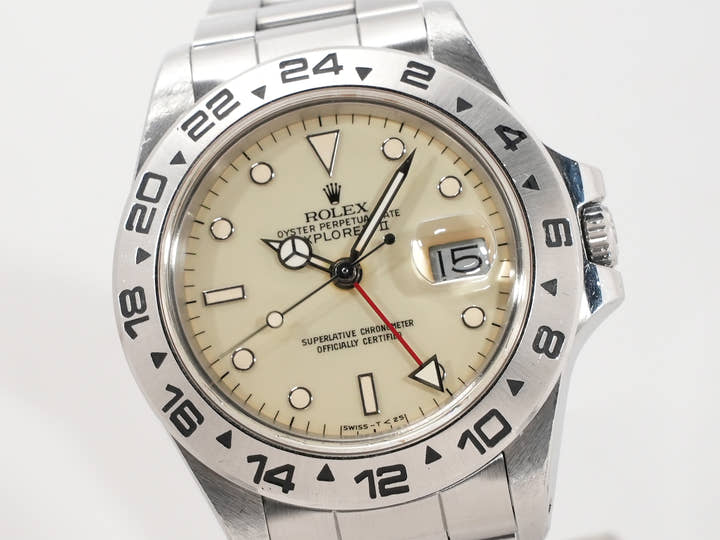 ロレックス エクスプローラーII Ref.16550 ステンレススチール アイボリー文字盤