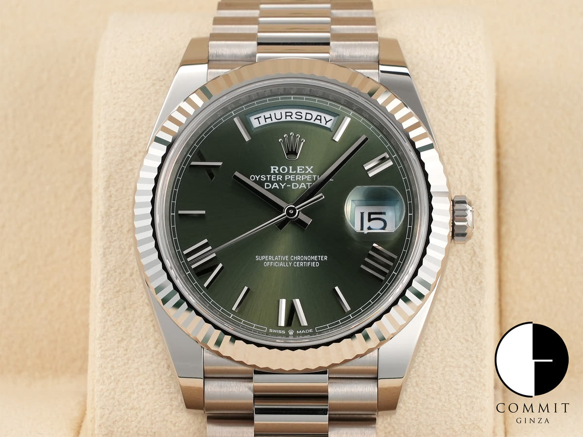 ロレックス デイデイト40 Ref.228239 ホワイトゴールド オリーブグリーン文字盤
