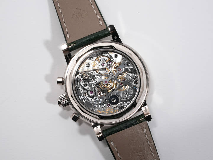 パテックフィリップ パーペチュアルカレンダー スプリットセコンド クロノグラフ Ref.5204G-001 ホワイトゴールド オリーブグリーンソレイユ文字盤