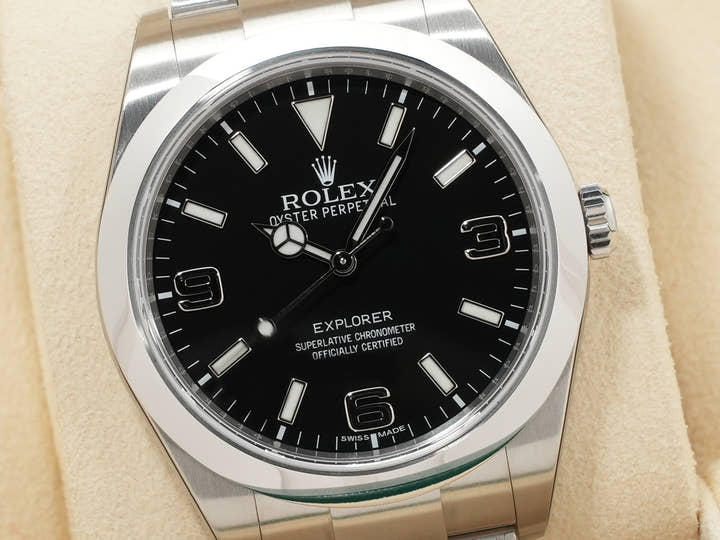 ロレックス エクスプローラーI Ref.214270 ステンレススチール ブラック文字盤