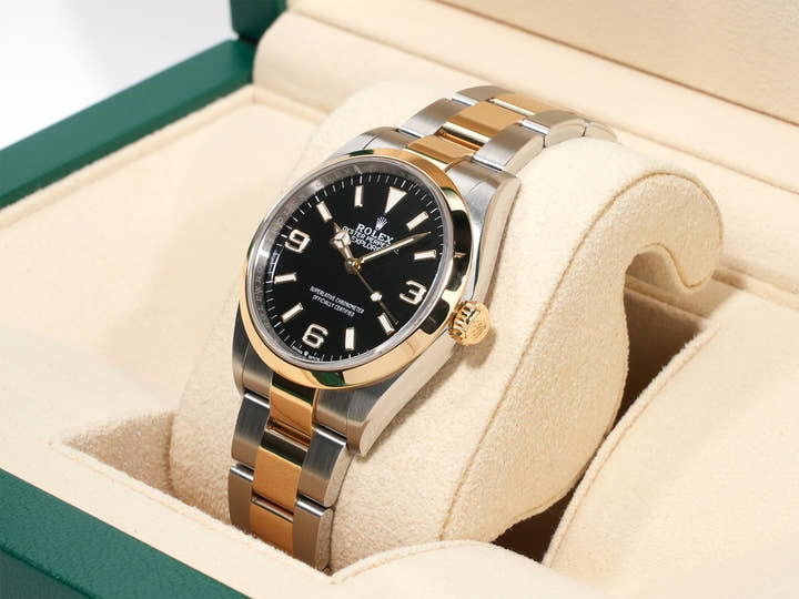 ロレックス エクスプローラー36 Ref.124273 ステンレススチール/イエローゴールド ブラック文字盤