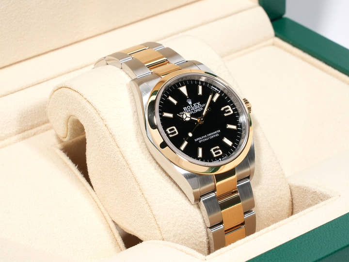 ロレックス エクスプローラー36 Ref.124273 ステンレススチール/イエローゴールド ブラック文字盤