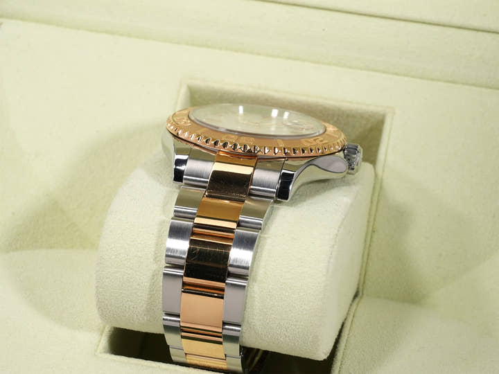 ロレックス ヨットマスター40 Ref.16623NGR ステンレススチール/イエローゴールド ホワイトシェルxルビー文字盤