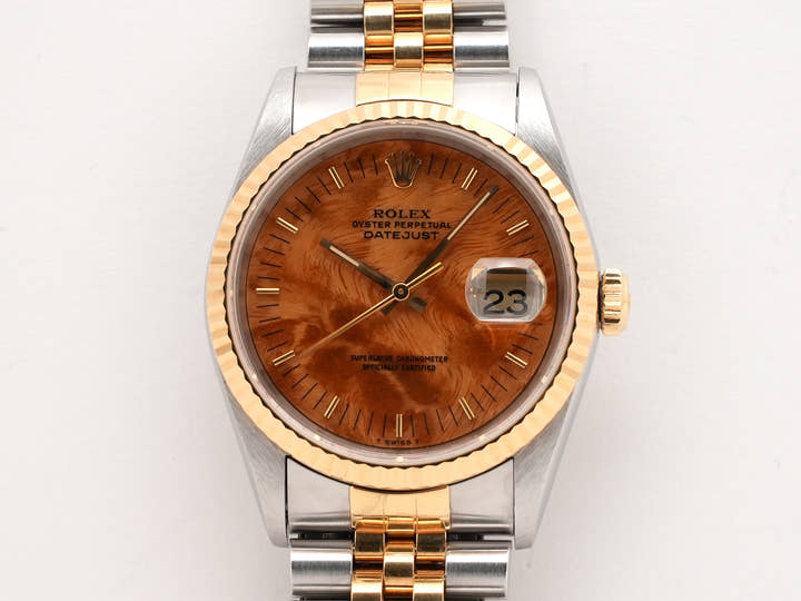 ロレックス デイトジャスト36 Ref.16233 ステンレススチール/イエローゴールド バーチ文字盤 ジュビリーブレスレット