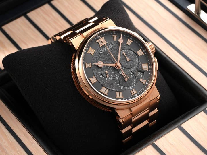 ブレゲ マリーン クロノグラフ Ref.5527BR/G3/RW0 グレー文字盤 美中古 59fp8v3w