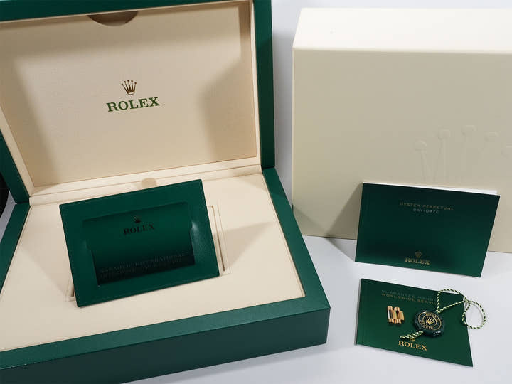 ロレックス デイデイト36 Ref.128348RBR イエローゴールド マラカイト文字盤