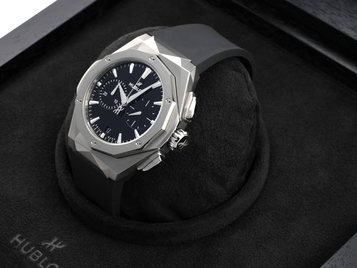 ウブロ クラシックフュージョン クロノグラフ オーリンスキー Ref.549.NI.1270.RX.ORL23 ブラック文字盤 美品 ajyak8za