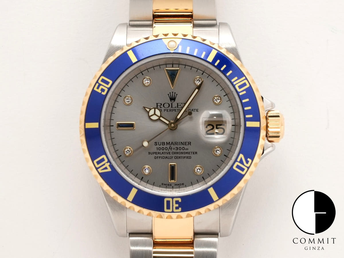 ロレックス サブマリーナー デイト Ref.16613SG ステンレススチール/イエローゴールド グレー文字盤