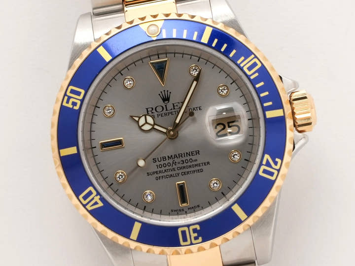 ロレックス サブマリーナー デイト Ref.16613SG ステンレススチール/イエローゴールド グレー文字盤