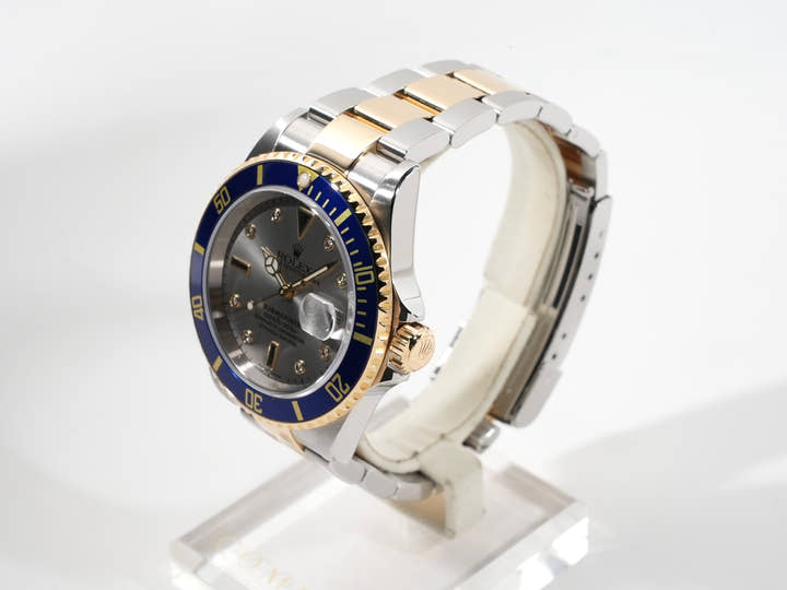 ロレックス サブマリーナー デイト Ref.16613SG ステンレススチール/イエローゴールド グレー文字盤