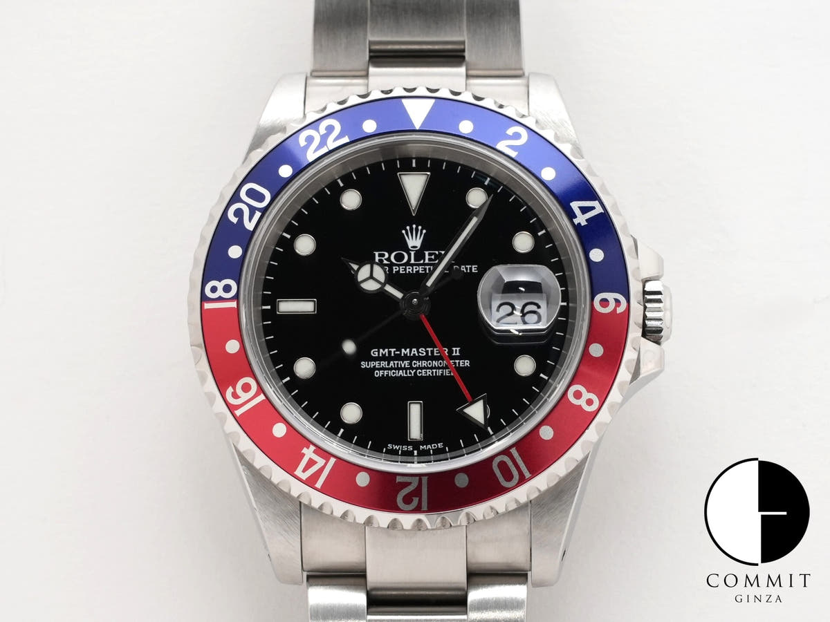 ロレックス GMTマスターII Ref.16710 ステンレススチール ブラック文字盤 オイスターブレスレット
