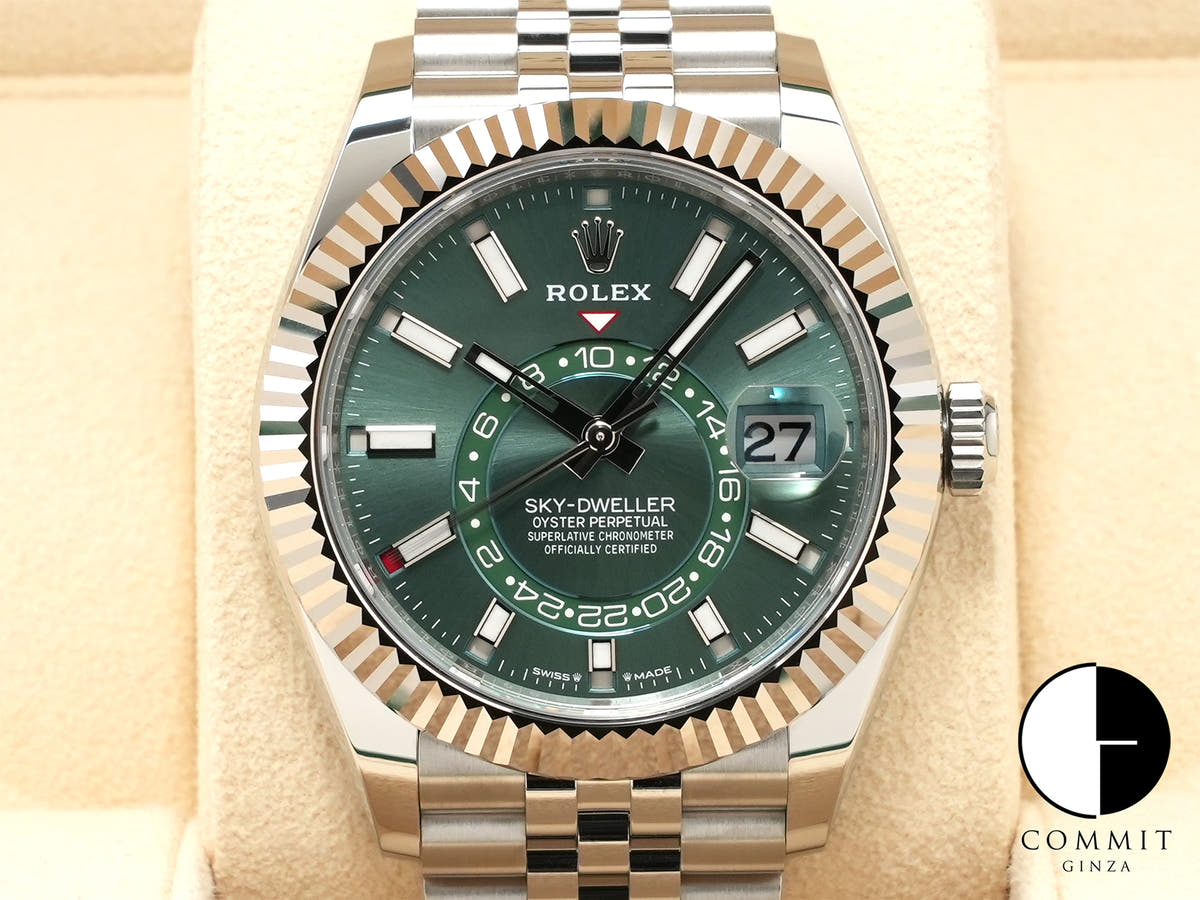 ロレックス スカイドゥエラー Ref.336934 ステンレススチール/ホワイトゴールド ミントグリーン文字盤 ジュビリーブレスレット