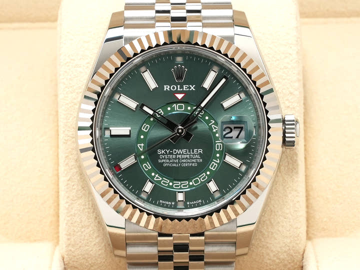 ロレックス スカイドゥエラー Ref.336934 ステンレススチール/ホワイトゴールド ミントグリーン文字盤 ジュビリーブレスレット