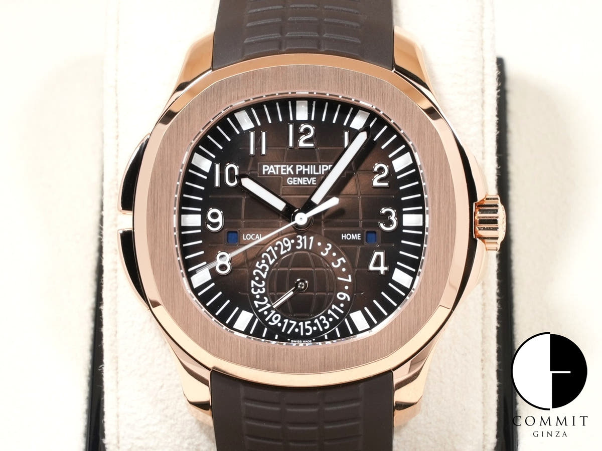 パテックフィリップ アクアノート Ref.5164R-001 ローズゴールド ブラウン エンボス文字盤