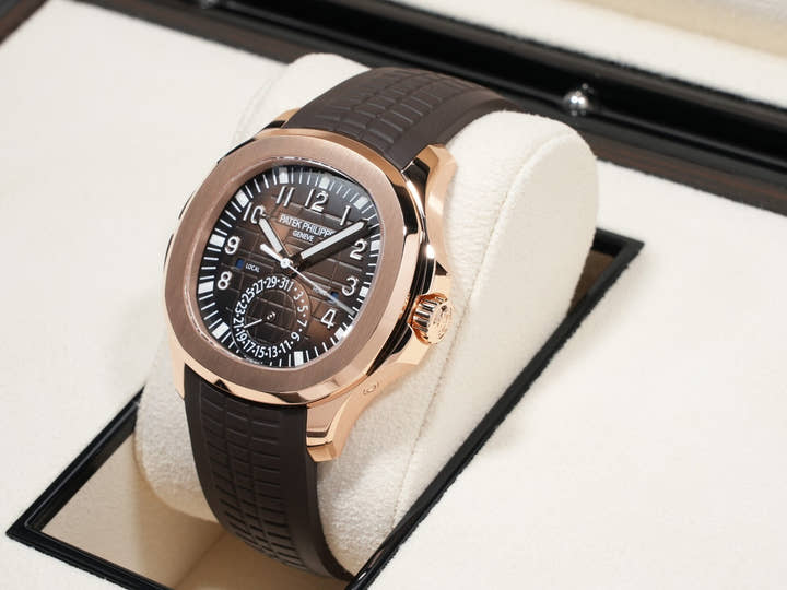 パテックフィリップ アクアノート Ref.5164R-001 ローズゴールド ブラウン エンボス文字盤