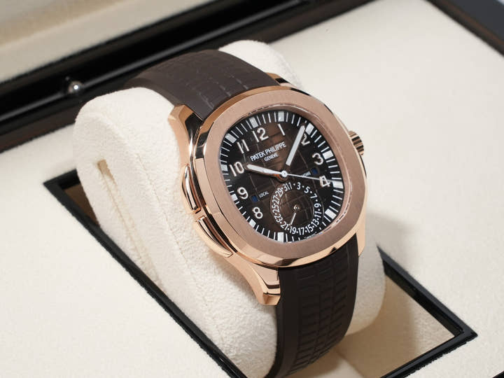 パテックフィリップ アクアノート Ref.5164R-001 ローズゴールド ブラウン エンボス文字盤