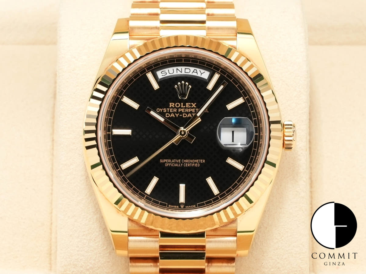 ロレックス デイデイト40 Ref.228238 イエローゴールド ブラック文字盤
