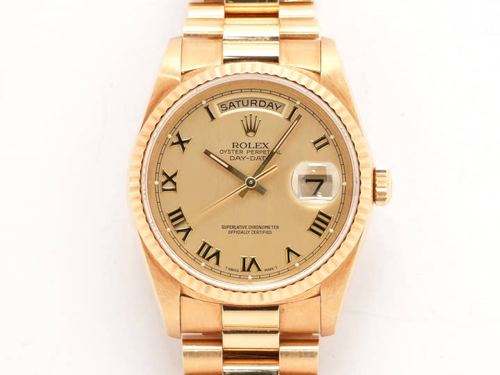 ロレックス デイデイト36 Ref.18238 イエローゴールド シャンパンローマン文字盤