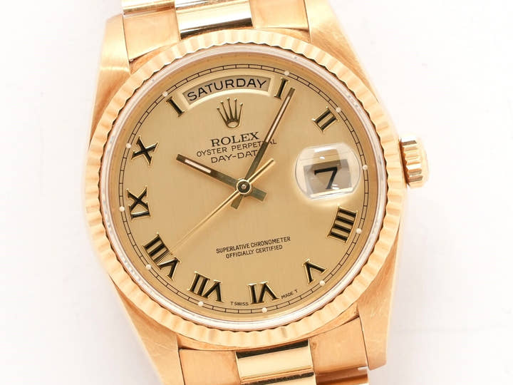ロレックス デイデイト36 Ref.18238 イエローゴールド シャンパンローマン文字盤