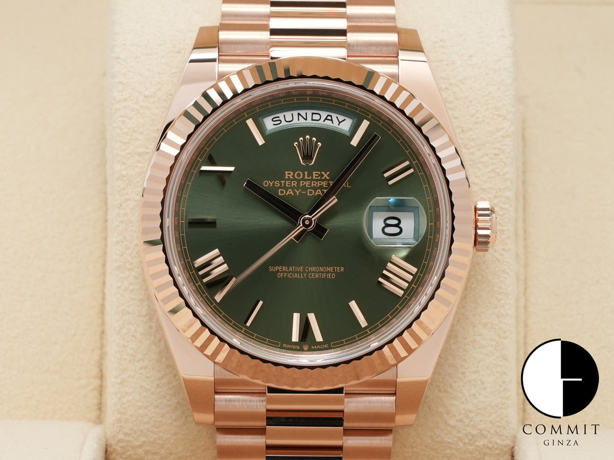 ロレックス デイデイト40 Ref.228235 エバーローズゴールド オリーブグリーン文字盤
