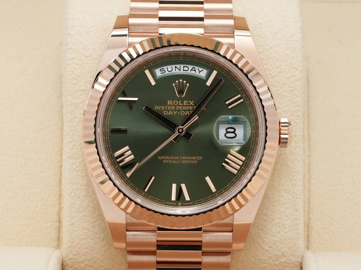 ロレックス デイデイト40 Ref.228235 エバーローズゴールド オリーブグリーン文字盤