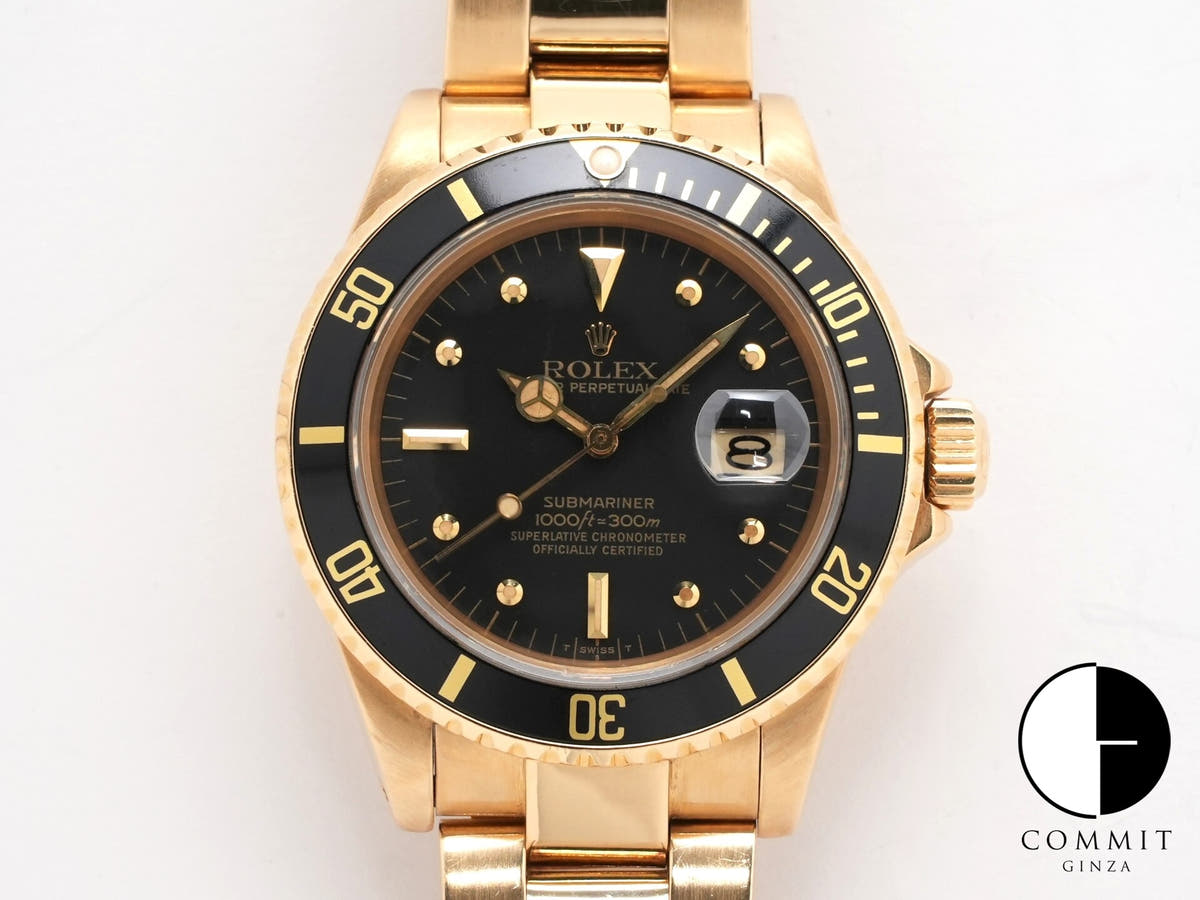 Rolex Submariner Date Ref. 16808 Yellow Gold Black Dial