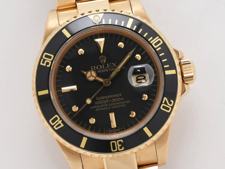 Rolex Submariner Date Ref. 16808 Yellow Gold Black Dial