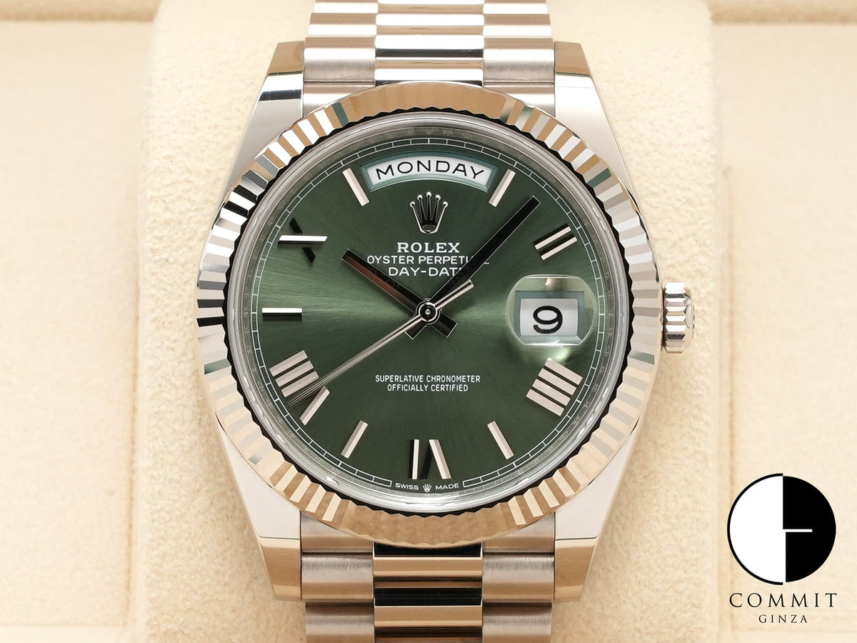 ロレックス デイデイト40 Ref.228239 ホワイトゴールド オリーブグリーン文字盤