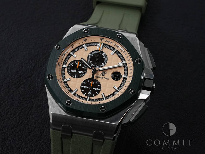 Audemars Piguet Royal Oak Offshore Chronograph Ref. 26400SO.OO.A054CA.01 Stainless Steel Beige Dial (Grand Tapestry)