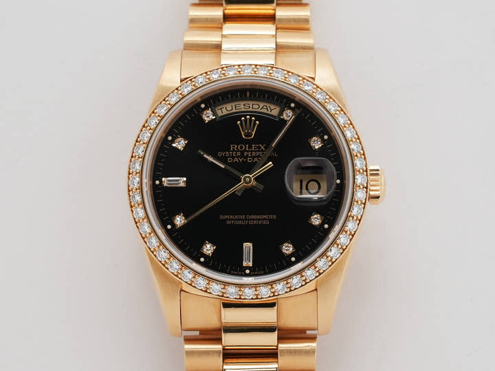 ロレックス デイデイト Ref.18348 イエローゴールド ブラック文字盤