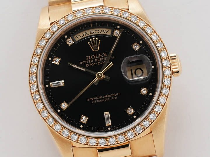 ロレックス デイデイト Ref.18348 イエローゴールド ブラック文字盤