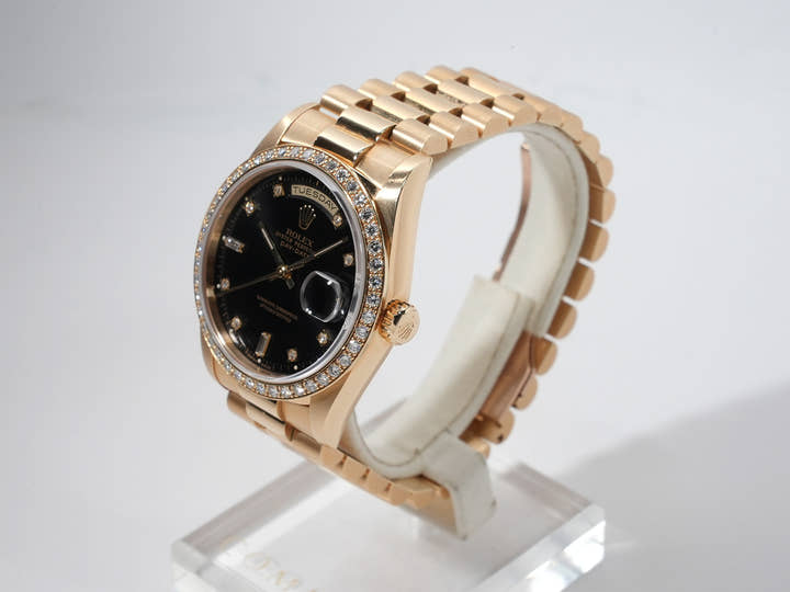 ロレックス デイデイト Ref.18348 イエローゴールド ブラック文字盤