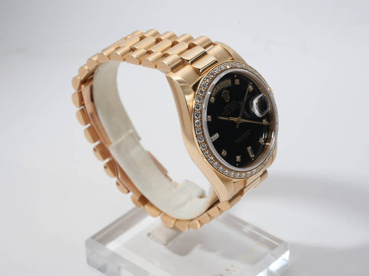 ロレックス デイデイト Ref.18348 イエローゴールド ブラック文字盤