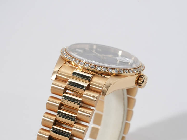 ロレックス デイデイト Ref.18348 イエローゴールド ブラック文字盤