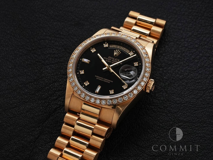 ロレックス デイデイト Ref.18348 イエローゴールド ブラック文字盤