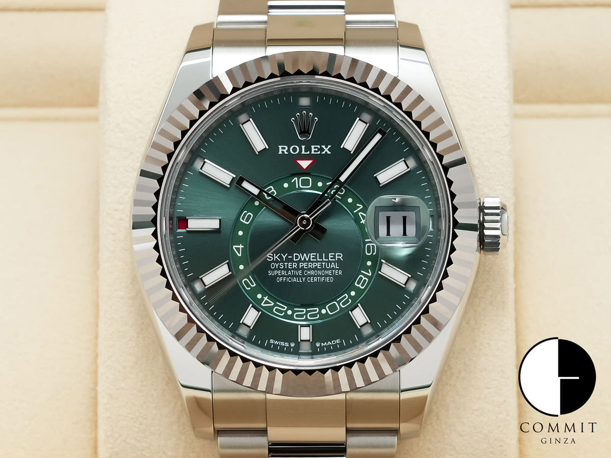 ロレックス スカイドゥエラー Ref.336934 ステンレススチール/ホワイトゴールド ミントグリーン文字盤 オイスターブレスレット