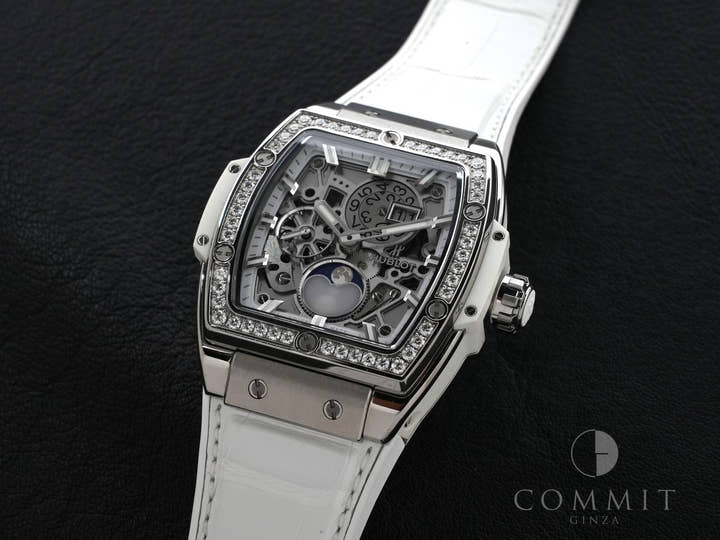 ウブロ スピリット オブ ビッグバン チタニウム ムーンフェイズ ダイヤモンド Ref.647.NE.2070.RW.1204 スケルトン文字盤 美中古 5hdbqzgt